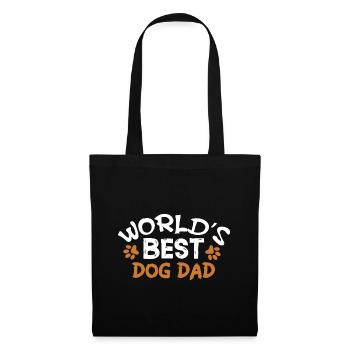 Meilleur père chien du monde - blanc et orange - Sac en tissu - noir - Devant