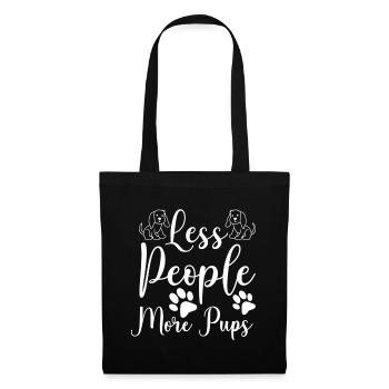 Moins de gens, plus de chiots - Sac en tissu - noir - Devant