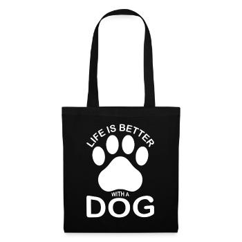 Life is better with a dog -(DO) - Tote Bag - black - Front