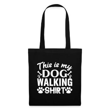 Das ist mein Hund Walking Shirt - Zwei Knochen und - Stoffbeutel - Schwarz - Vorne