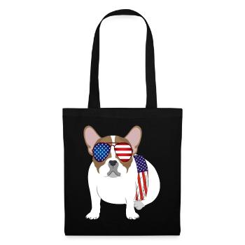 Hund - Amerikaner - Sonnenbrille - Stoffbeutel - Schwarz - Vorne