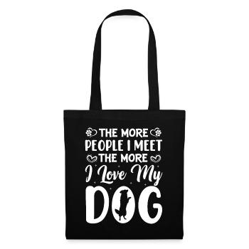 Plus je rencontre de gens, plus j’aime - Sac en tissu - noir - Devant