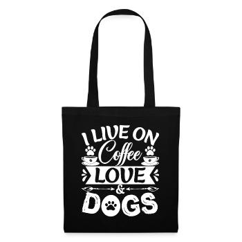 Ich lebe von der Kaffeeliebe _ Hunde - Stoffbeutel - Schwarz - Vorne