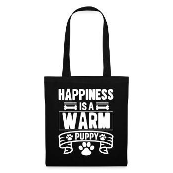 Happiness is a warm puppy - Tote Bag - black - Front