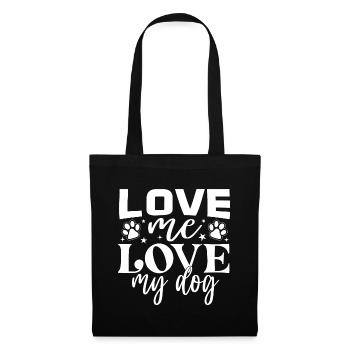 Liebe mich, liebe meinen Hund - Stars and Paws - Stoffbeutel - Schwarz - Vorne