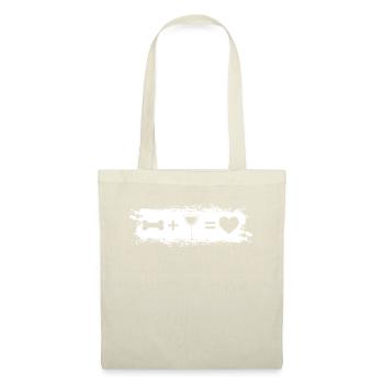Grunge Rectangle - Coeur - Vin - Os de chien - - Sac en tissu - nature - Devant