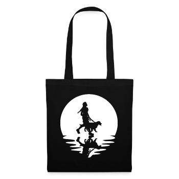 Circle and reflection - Woman with dog - - Tote Bag - black - Front