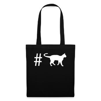 Hashtag - Chat - - Sac en tissu - noir - Devant