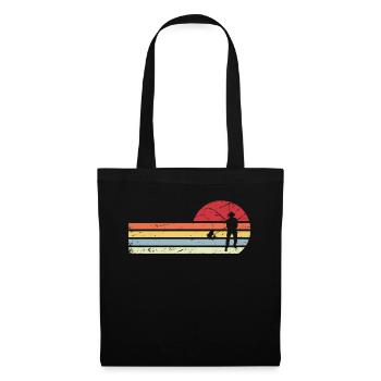 Sun and retro lines - Fishing - - Tote Bag - black - Front