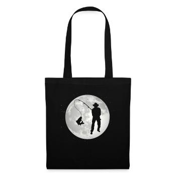 Pleine Lune - Pêche - - Sac en tissu - noir - Devant