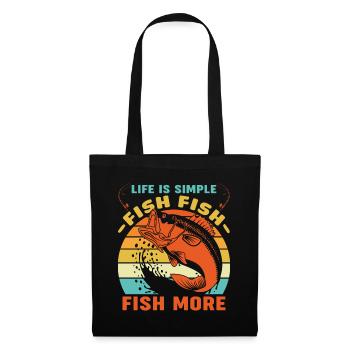 Life is just fish fish fish more - - Tote Bag - black - Front