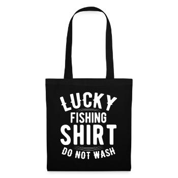 Ne lavez pas la chemise du pêcheur chanceux 9 - - Sac en tissu - noir - Devant
