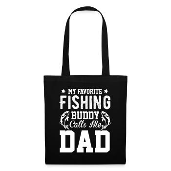 Mon compagnon de pêche préféré m’appelle papa - - Sac en tissu - noir - Devant