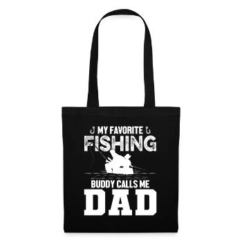 Mon compagnon de pêche préféré m’appelle Papa 1 - - Sac en tissu - noir - Devant