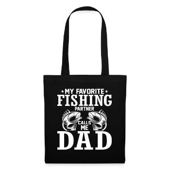 Mon partenaire de pêche préféré m’appelle papa - - Sac en tissu - noir - Devant