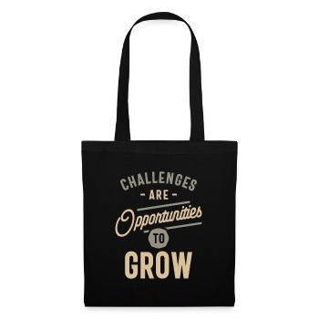 Growth Through Challenges - Motivational Quote - Tote Bag - black - Front