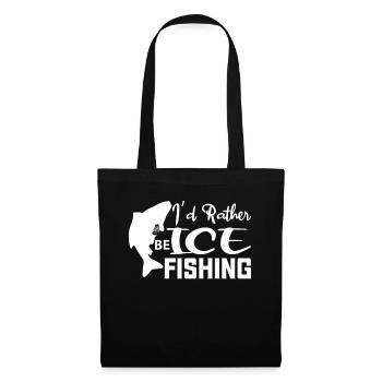 Je préfère pêcher sur la glace - - Sac en tissu - noir - Devant