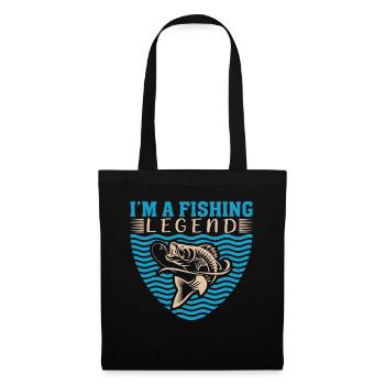 Je suis une légende de la pêche - - Sac en tissu - noir - Devant