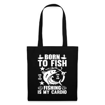 Born to fish Fishing is my heartbeat - - Tote Bag - black - Front