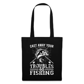 Throw away your worries and go fishing - - Tote Bag - black - Front
