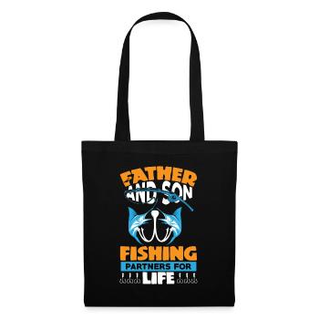 Père et fils Partenaire de pêche pour la vie 1 - - Sac en tissu - noir - Devant