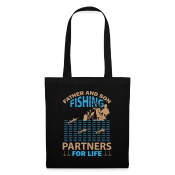 Father and son as fishing partners for life - - Tote Bag - black - Front