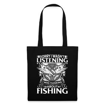 Désolé de ne pas écouter, je pensais au poisson - Sac en tissu - noir - Devant