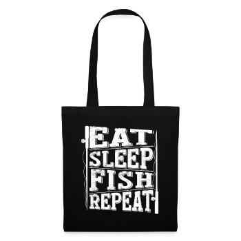Manger du sommeil Poisson Répéter 2 - - Sac en tissu - noir - Devant