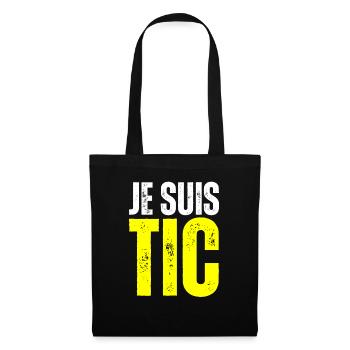 Je Suis TIC - TIC TAC Duo Drôle Cadeau 2 Personnes - Sac en tissu - noir - Devant