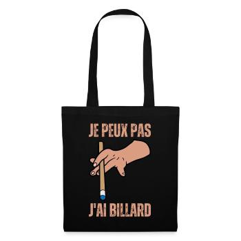 J'Peux Pas J'ai Billard Boules Snooker 8 Ball Pool - Sac en tissu - noir - Devant