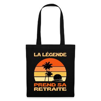La Légende Prend Sa Retraite 2023 Cadeau Humour - Sac en tissu - noir - Devant