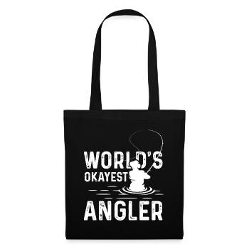 World's Okayest Angler - Stoffbeutel - Schwarz - Vorne