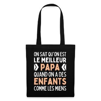 Le Meilleur Papa Quand Des Enfants Comme Les Miens - Sac en tissu - noir - Devant