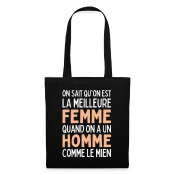 La Meilleure Femme Quand On A Un Homme Comme Mien - Sac en tissu - noir - Devant