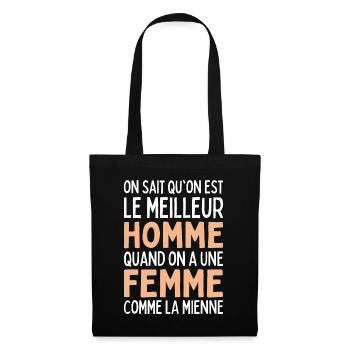 Meilleur Homme Quand On A Une Femme Comme Mienne - Sac en tissu - noir - Devant