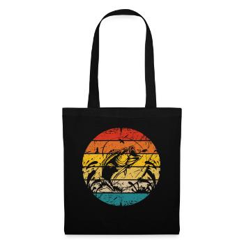 Retro fishing - Tote Bag - black - Front
