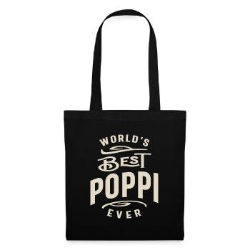 Die beste Poppi der Welt aller Zeiten - Papa, Opa lustig - Stoffbeutel - Schwarz - Vorne