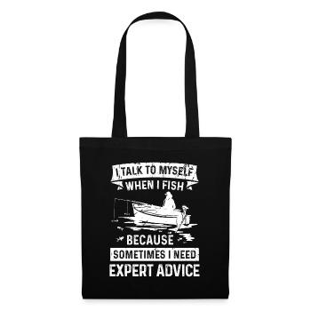 Je me parle à moi-même quand je pêche, parce que je - Sac en tissu - noir - Devant