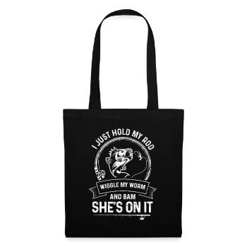 I just hold my rod, wiggle the worm - Tote Bag - black - Front