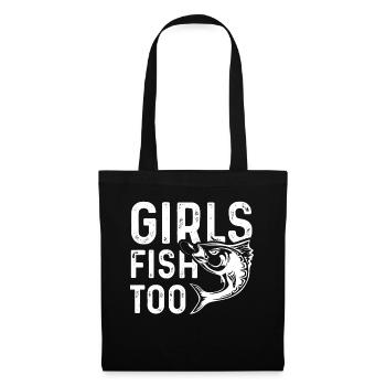 Girls also fish - Tote Bag - black - Front