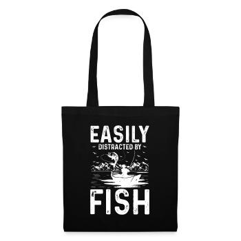Facilement distrait par le poisson - Sac en tissu - noir - Devant