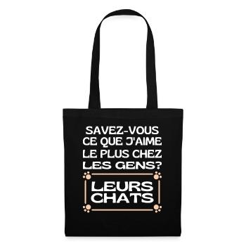 Savez-vous Ce Que Jaime Chez Les Gens Leurs Chats - Sac en tissu - noir - Devant