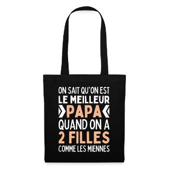 On Est Le Meilleur Papa 2 Filles Comme Les Miennes - Sac en tissu - noir - Devant