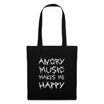 Angry Music Makes Me Happy Metal Music Metalhead - Stoffbeutel - Schwarz - Vorne