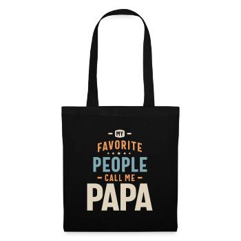 Mes personnes préférées m’appellent Papa - Papa Papy - Sac en tissu - noir - Devant