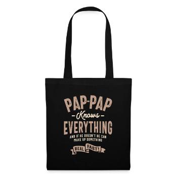 Pap-Pap Knows Everything - Dad Grandpa - Tote Bag - black - Front