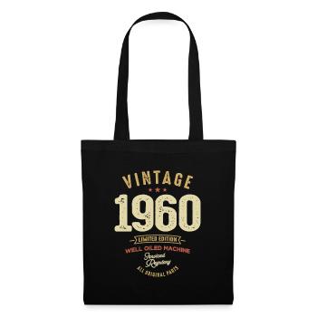 Jahrgang 1960 Alle Originalteile - 63 Geburtstag - Stoffbeutel - Schwarz - Vorne