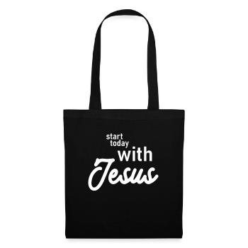 Commencez aujourd’hui avec Jésus - Sac en tissu - noir - Devant