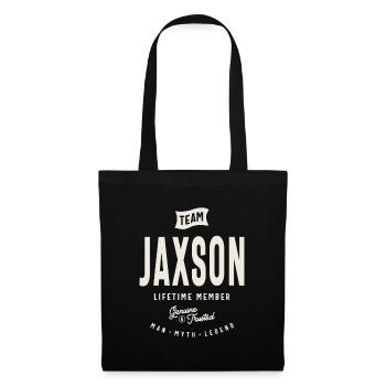 Team Jaxson Lebenslanges Mitglied Jaxson Name - Stoffbeutel - Schwarz - Vorne