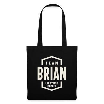 Team Brian Lifetime-Mitglied Brian Name - Stoffbeutel - Schwarz - Vorne